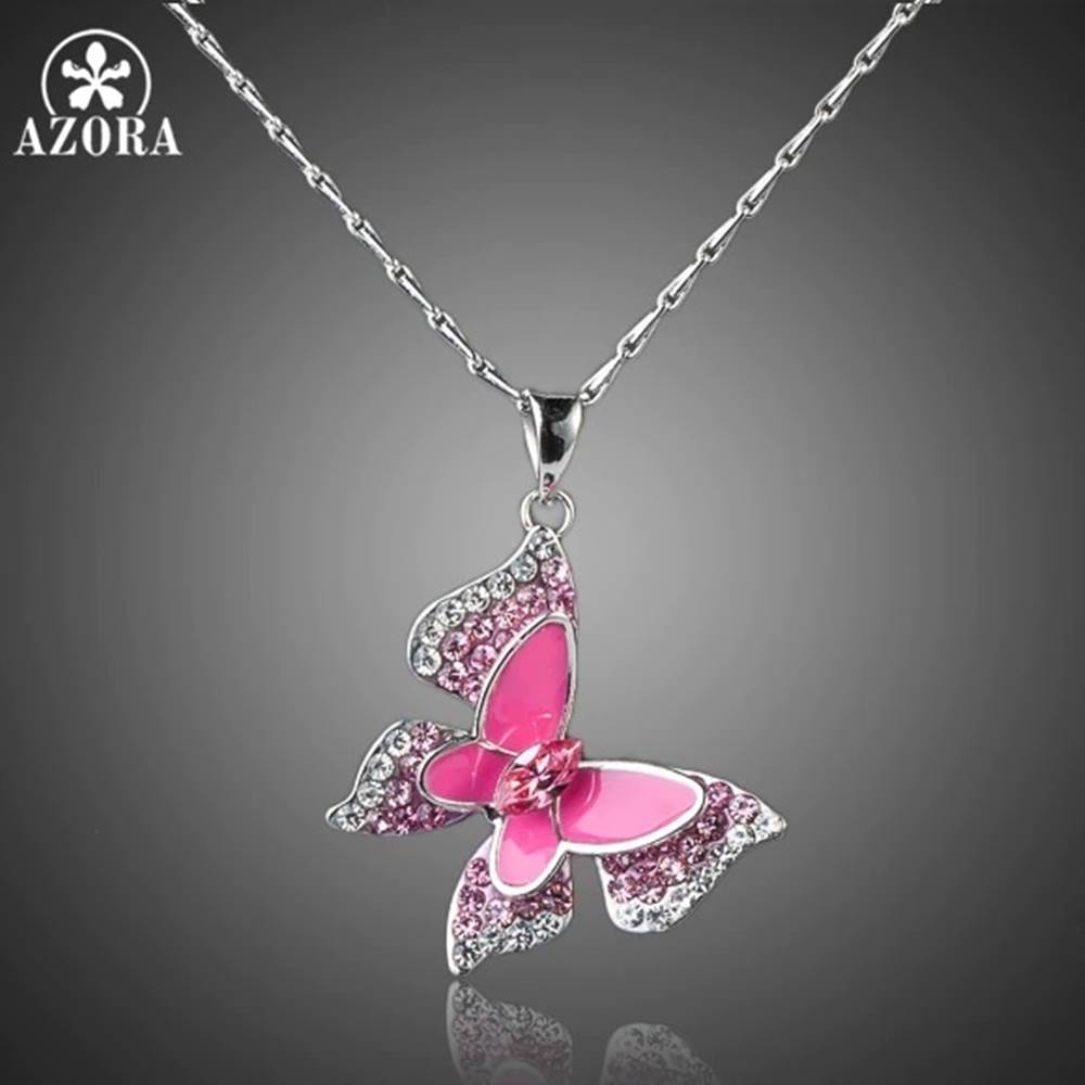 Izmael Náhrdelník Pink Butterfly AZORA-Str./Ružová