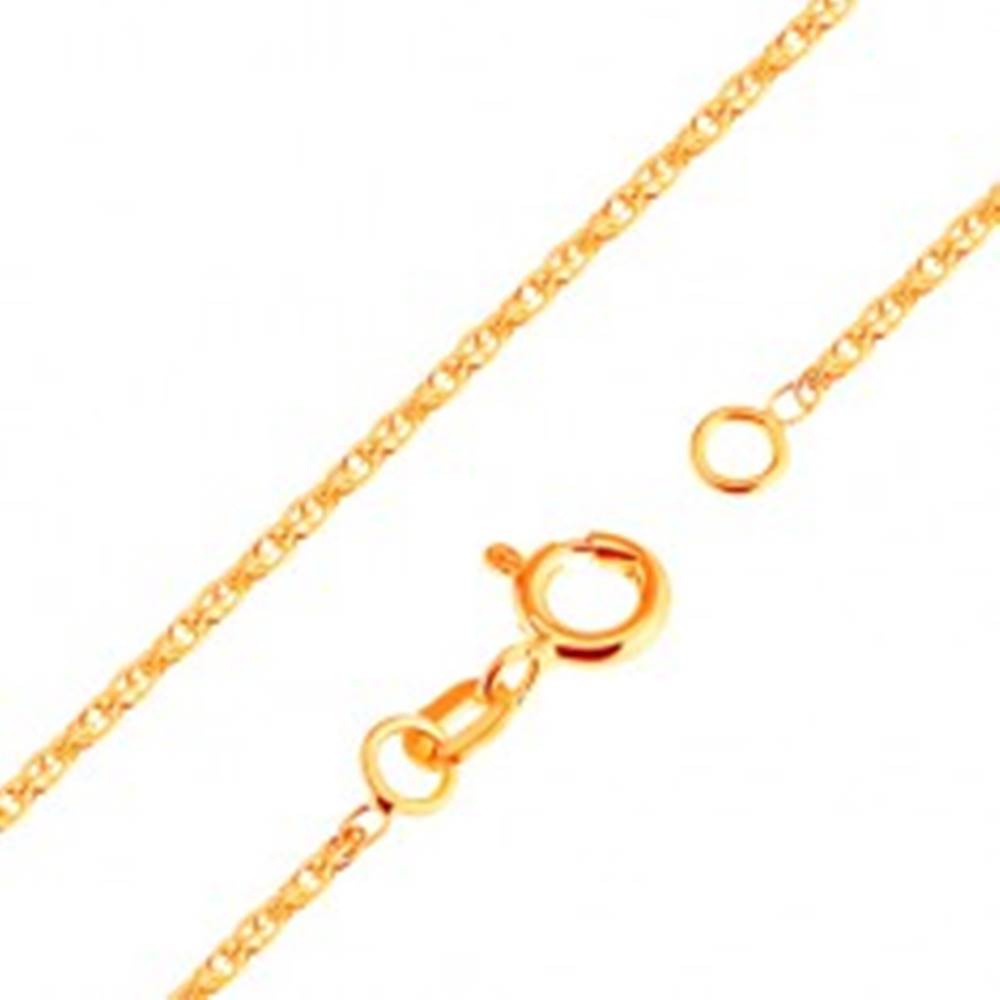 Šperky eshop Ligotavá retiazka zo žltého 18K zlata - ligotavé prepojené oválne očká, 500 mm
