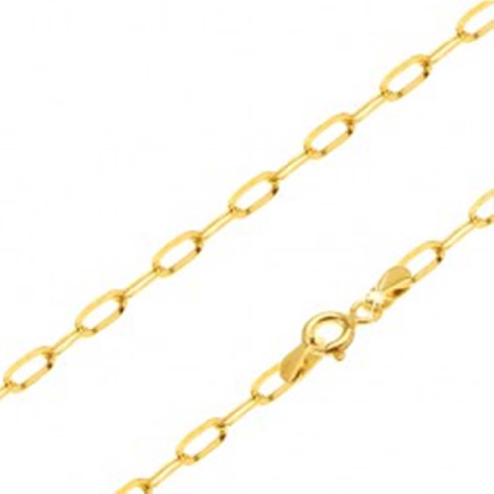 Šperky eshop Zlatá retiazka 585 - ligotavé podlhovasté hladké očká, 500 mm