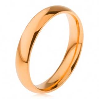 Oceľový prsteň s lesklým hladkým povrchom zlatej farby, 4 mm - Veľkosť: 49 mm