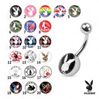 Oceľový piercing do bruška, farebné obrázky zajačikov Playboy - Symbol: PB03