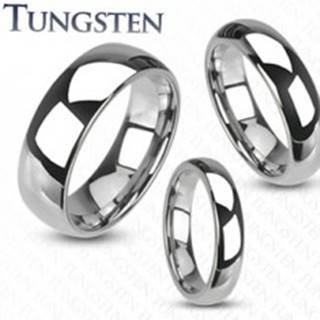 Tungstenový prsteň - hladká lesklá obrúčka striebornej farby, 8 mm - Veľkosť: 49 mm