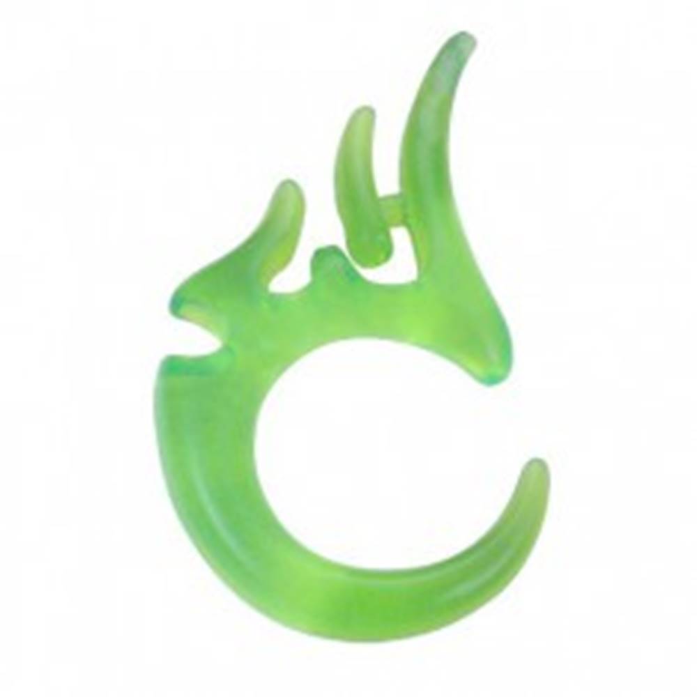 Šperky eshop Expander do ucha s kmeňovým symbolom - zelený, 5 mm