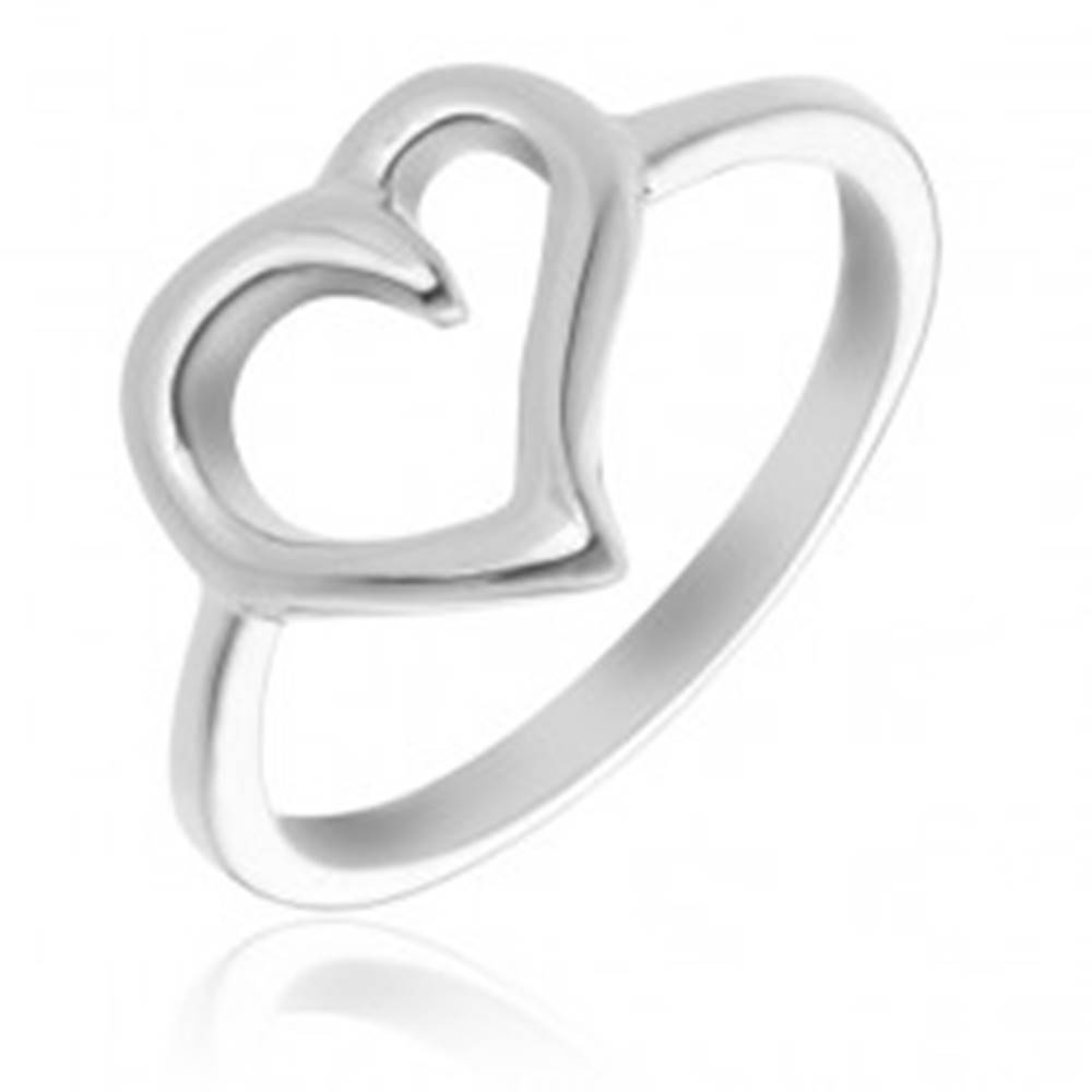 Šperky eshop Prsteň zo striebra 925 - obrys nepravidelného srdca - Veľkosť: 49 mm