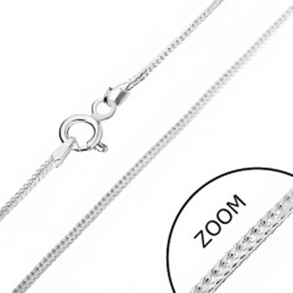 Šperky eshop Strieborná retiazka 925 - hranatá línia očiek, 1 mm