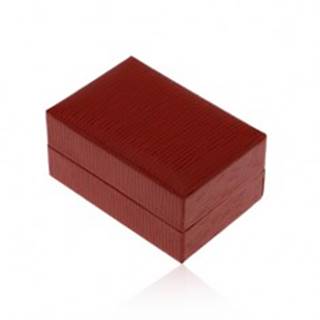 Darčeková krabička na prsteň alebo náušnice, tmavočervená farba, ryhy