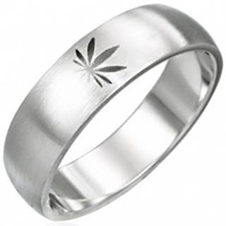 Oceľový prsteň motív marihuana - Veľkosť: 51 mm