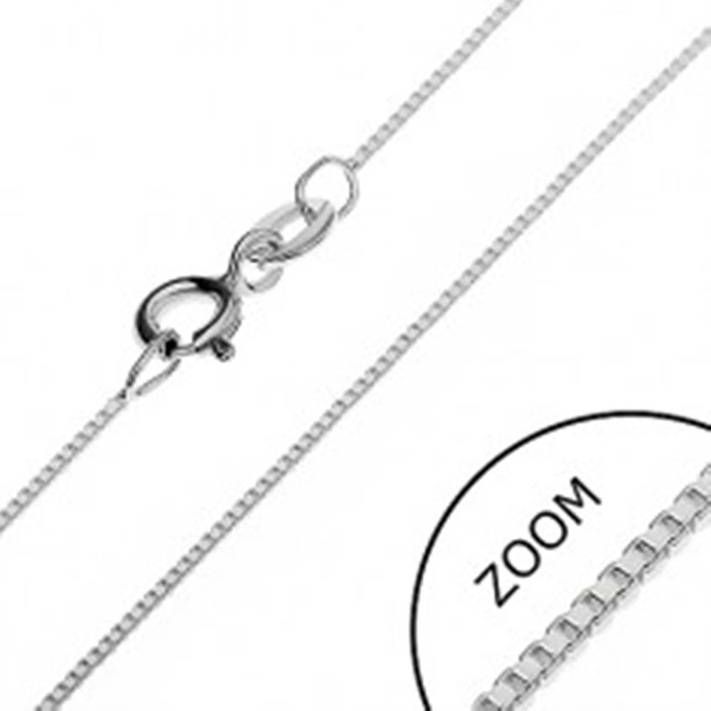 Šperky eshop Strieborná retiazka 925 - kolmo prepojené prázdne kocky, 0,7 mm