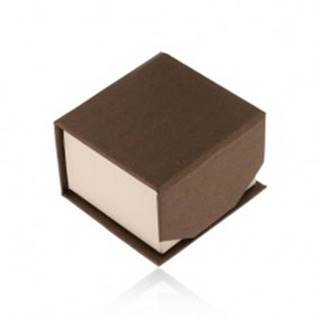 Hnedo-béžová krabička na prsteň alebo náušnice, ligotavý povrch, magnet