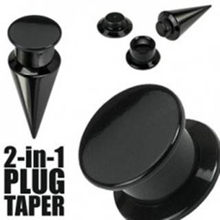 Taper a plug 2 v 1 čierny - Hrúbka: 10 mm
