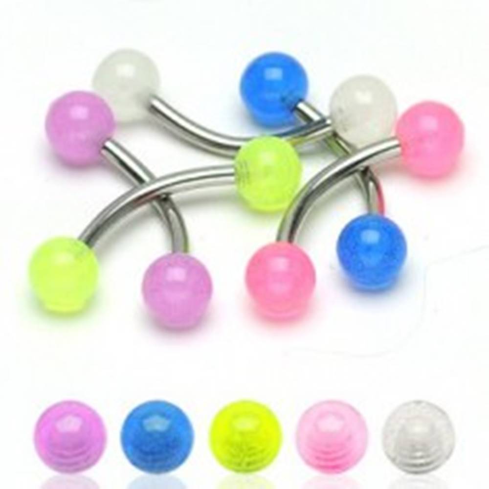 Šperky eshop Piercing do obočia - priesvitné malé guličky 3 mm - Farba piercing: Biela