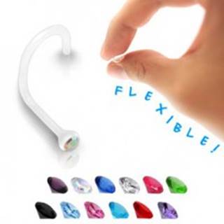 Piercing do nosa BioFlex - číry so zirkónom - Farba zirkónu: Aqua modrá - Q