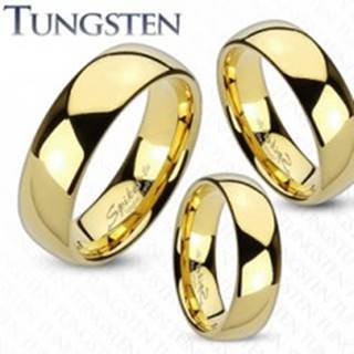 Tungstenová obrúčka zlatej farby, lesklý a hladký povrch, 6 mm - Veľkosť: 49 mm
