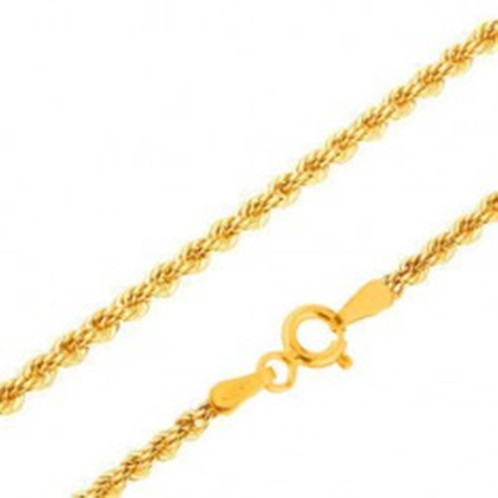 Šperky eshop Retiazka v žltom 14K zlate - husto prepojené očká do špirály, 450 mm