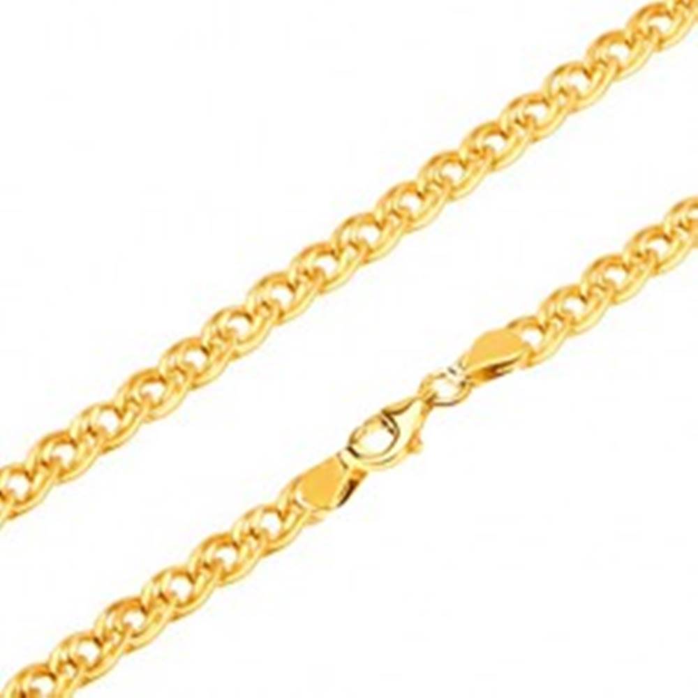 Šperky eshop Retiazka zo žltého 14K zlata - elipsovité väčšie a menšie očko, 500 mm