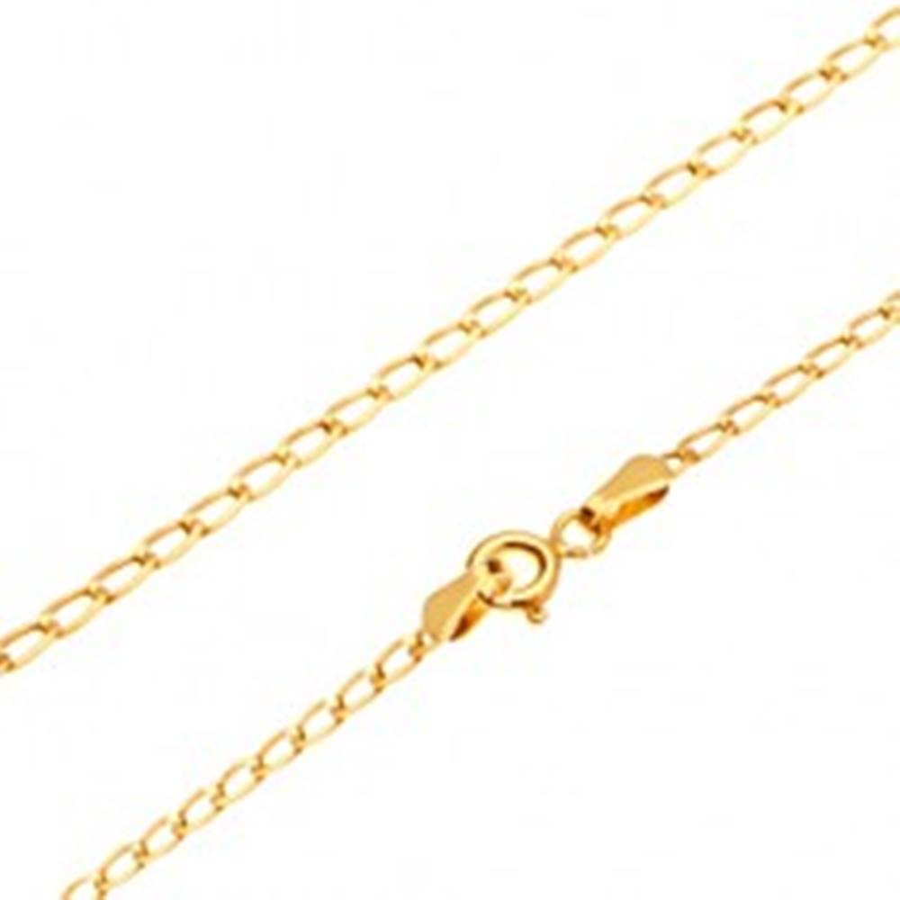 Šperky eshop Zlatá retiazka 585 - ligotavé ploché oválne očká, 450 mm