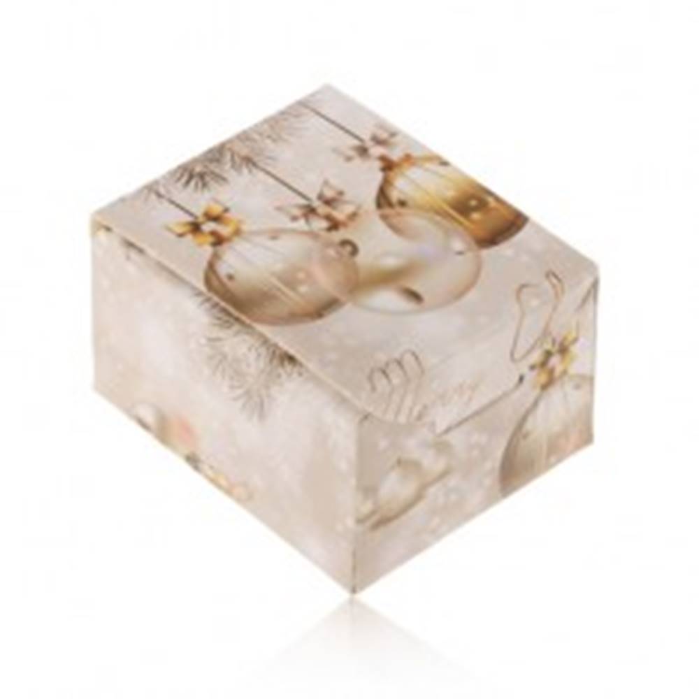 Šperky eshop Vianočná krabička na darček - prsteň, náušnice alebo prívesok, Merry Christmas