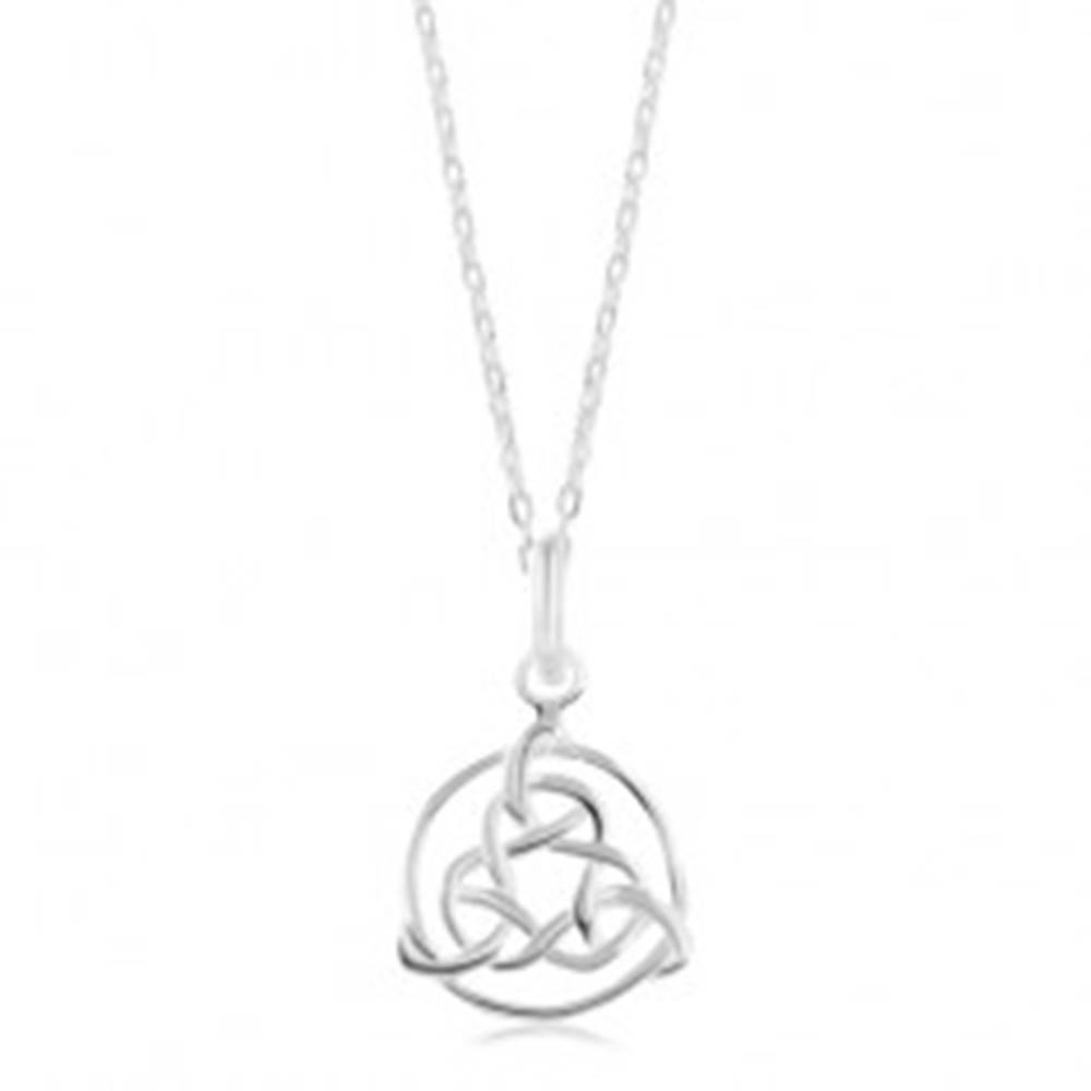 Šperky eshop Náhrdelník zo striebra 925, lesklá retiazka, keltský symbol v obryse kruhu