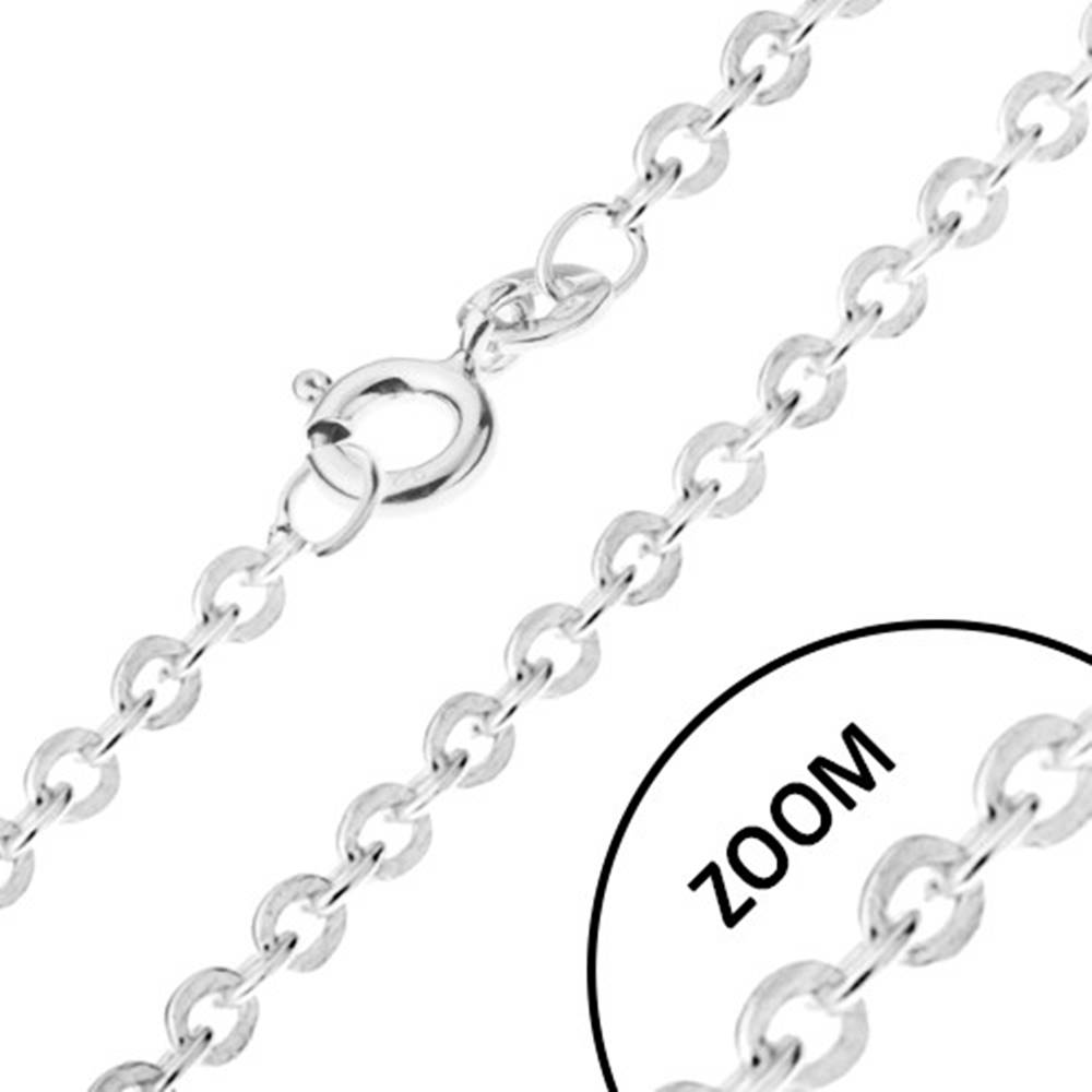 Šperky eshop Retiazka s kolmo napájanými očkami zo striebra 925, šírka 1,2 mm, dĺžka 500 mm