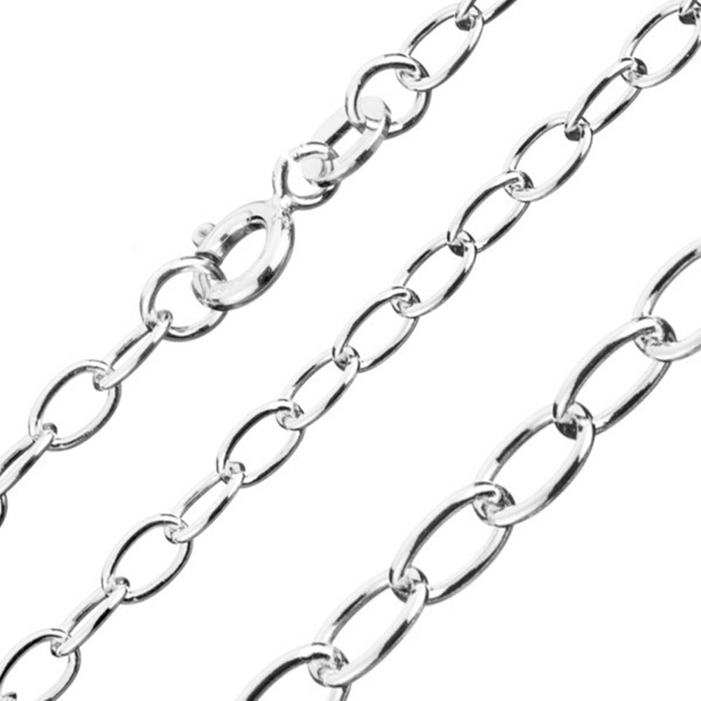 Šperky eshop Strieborná retiazka 925 - jednoduché oválne očká, šírka 1,2 mm, dĺžka 500 mm