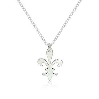 Lesklý strieborný náhrdelník 925 - ozdobne vyrezávaný symbol "Fleur de Lis"