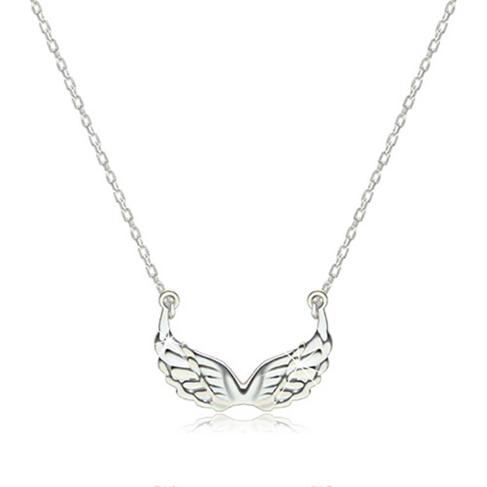 Šperky eshop Strieborný 925 náhrdelník - lesklé vyrezávané anjelské krídla